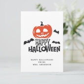 Jack O' Lantern Gelukkig Halloween Klas Kaart (Staand voorkant)