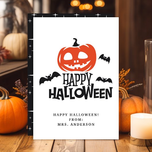 Jack O' Lantern Gelukkig Halloween Klas Kaart