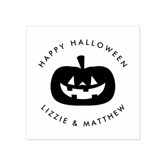 Jack o' Lantern gepersonaliseerde rubberen stempel (Afrduk)