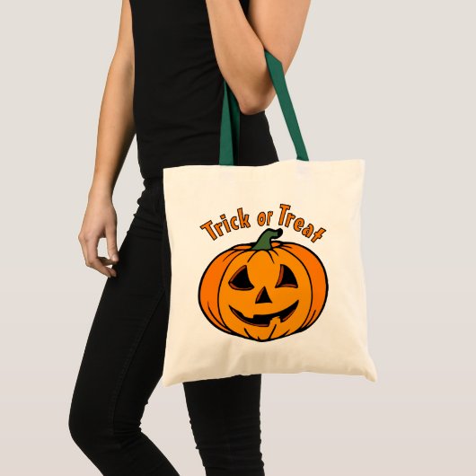 Jack O Lantern Gesneden Pompoen Snoep of Truc Tote Bag (Voorkant (product))