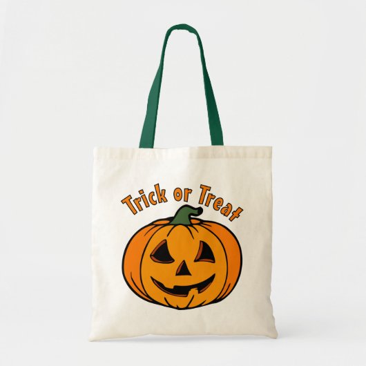 Jack O Lantern Gesneden Pompoen Snoep of Truc Tote Bag (Voorkant)