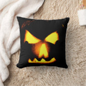 Jack-O-Lantern Gezicht Oranje Kussen (Deken)