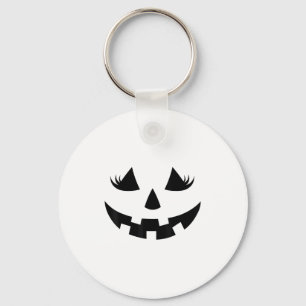 Jack O Lantern Gezicht Pompoen Wimpers Halloween W Sleutelhanger