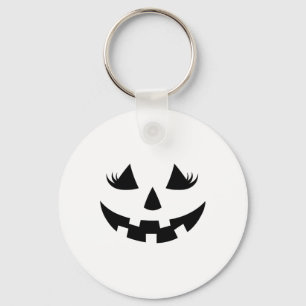 Jack O Lantern Gezicht Pompoen Wimpers Halloween W Sleutelhanger