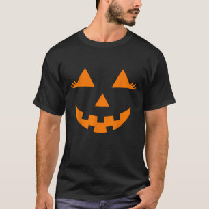 Jack O Lantern Gezicht Pompoen Wimpers Hallowen Co T-shirt