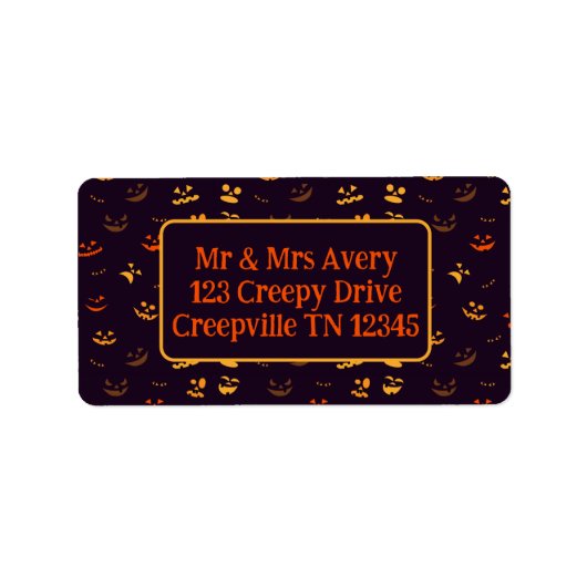 Jack-o-lantern gezichten etiket (Voorkant)