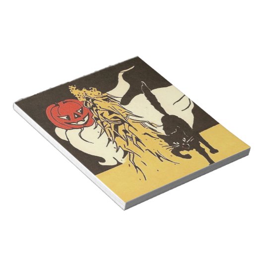 Jack O' Lantern Ghost Black Cat Cornstalk Notitieblok (Schuin)