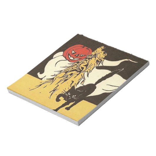 Jack O' Lantern Ghost Black Cat Cornstalk Notitieblok (Linkerzijde)