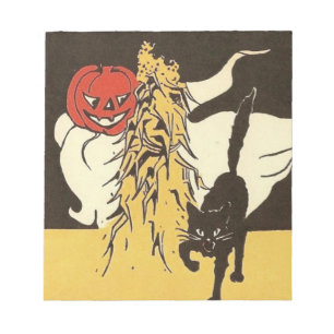 Jack O' Lantern Ghost Black Cat Cornstalk Notitieblok