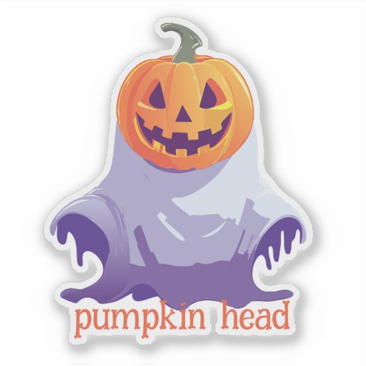 Jack-o-lantern Ghost Sticker (Voorkant)