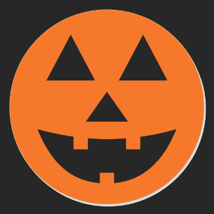 Jack-o-Lantern glimlachend gezicht Oranje zwart Ronde Sticker