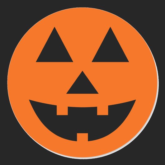 Jack-o-Lantern glimlachend gezicht Oranje zwart Ronde Sticker
