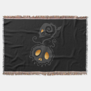 Jack O Lantern Glows Skull Vine Deken