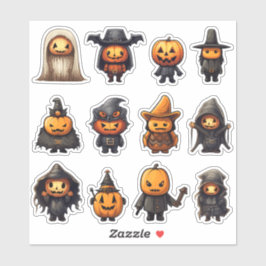 Jack-O-Lantern Goblins Halloween Stickers