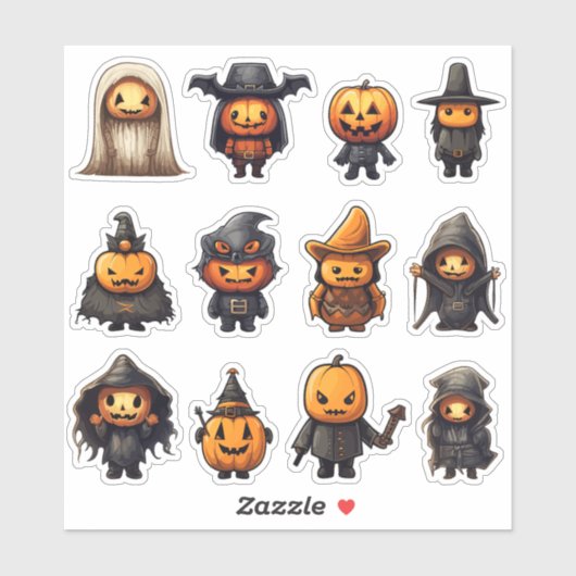Jack-O-Lantern Goblins Halloween Stickers (Vel)
