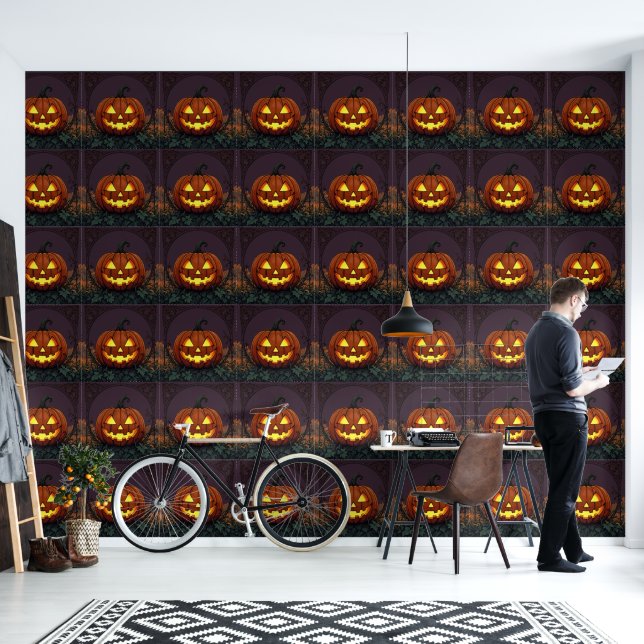 Jack O Lantern Gotische Stijl Behang (Woonkamer)