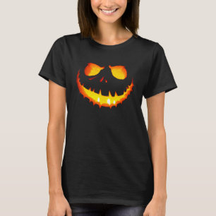 Jack O Lantern Griezelen Gesneden Pompoen Gezicht T-shirt
