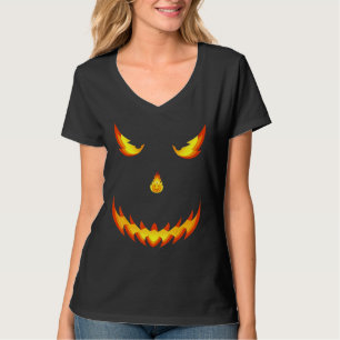 Jack O Lantern Griezelen Gesneden Pompoen Gezicht T-shirt