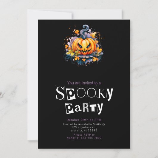 Jack-O' Lantern Griezelfeest Kaart (Voorkant)