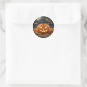 Jack O Lantern Halloween aangepaste naam sticker (Tas)