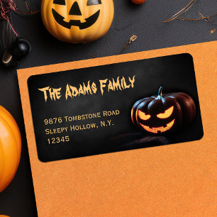 Jack-O-Lantern Halloween-adreslabel Etiket