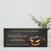 Jack-O-Lantern Halloween Birthday Party Invitation Kaart (Staand voorkant)