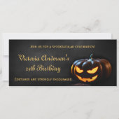 Jack-O-Lantern Halloween Birthday Party Invitation Kaart (Voorkant)