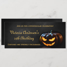 Jack-O-Lantern Halloween Birthday Party Invitation Kaart