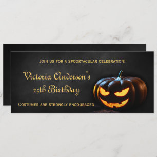 Jack-O-Lantern Halloween Birthday Party Invitation Kaart