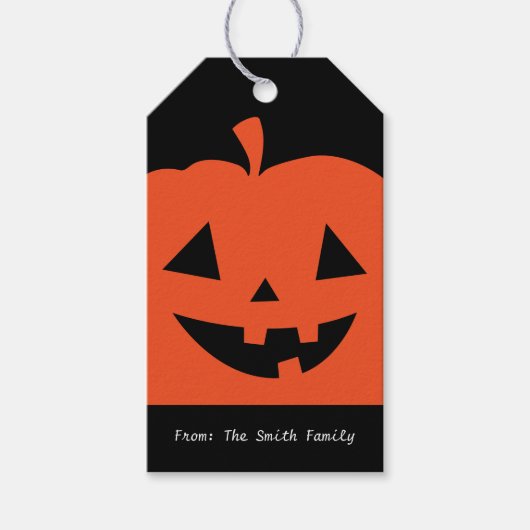 Jack-O-Lantern Halloween Cadeau Labels Cadeaulabel (Voorkant)