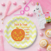Jack O Lantern Halloween Chevron Pumpkin Party Papieren Bordje (Feest)