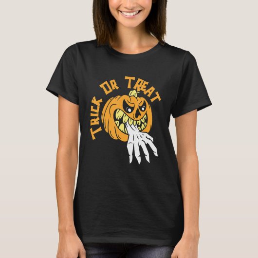 Jack O Lantern Halloween Costume Pumpkin Trick of T-shirt (Voorkant)