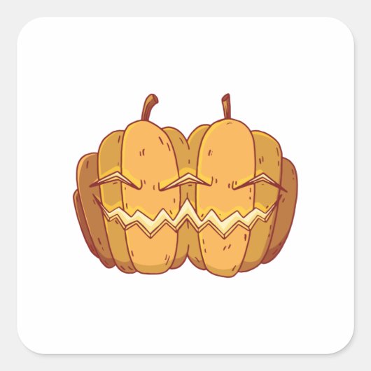 Jack O Lantern Halloween Design Vierkante Sticker (Voorkant)