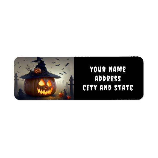 Jack-O-Lantern Halloween Etiket (Voorkant)