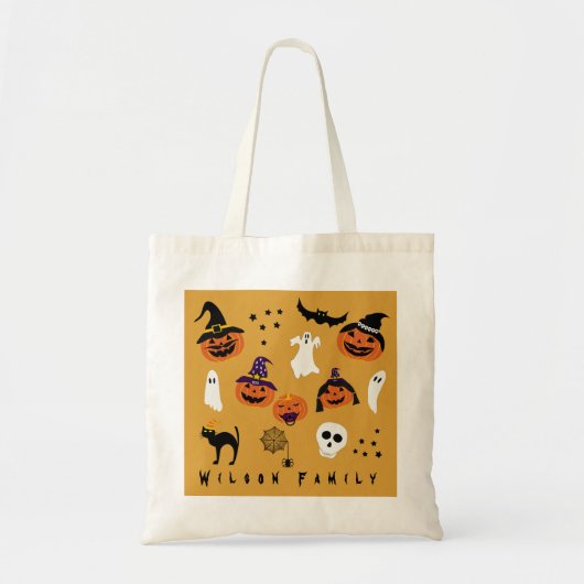 Jack o Lantern Halloween Familie Tote Bag (Voorkant)