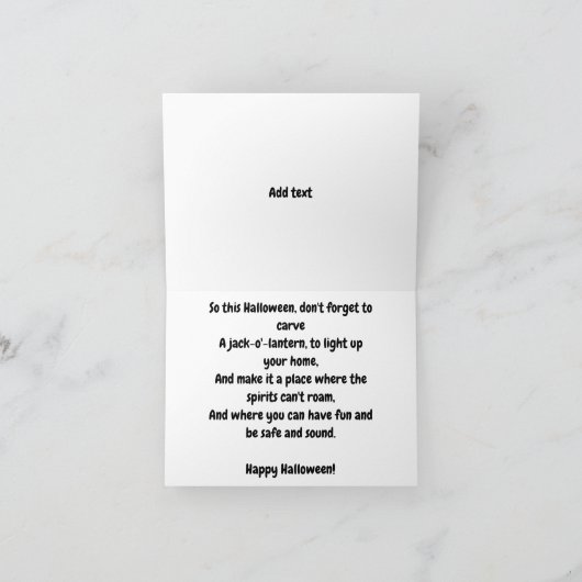 Jack-o-Lantern Halloween Kaart (Binnen)