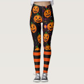 Jack-O-Lantern Halloween Leggings Pumpkin Pants (Voorkant)
