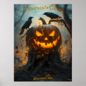 Jack-O'-Lantern Halloween met gloeiende pompoen Poster (Voorkant)
