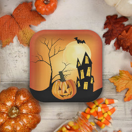 Jack O' Lantern Halloween Papieren Bordje