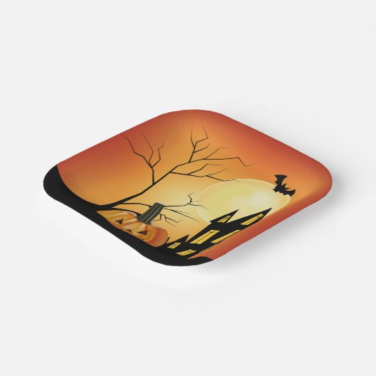 Jack O' Lantern Halloween Papieren Bordje (Gebogen)