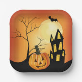 Jack O' Lantern Halloween Papieren Bordje (Voorkant)