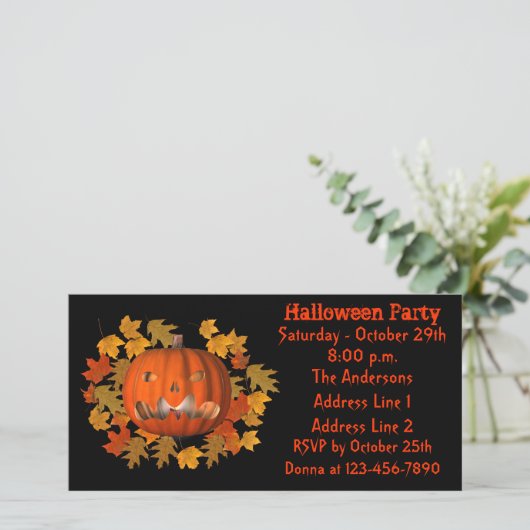 Jack O Lantern Halloween Party Invite (Staand voorkant)