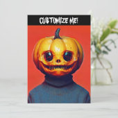 Jack-O-Lantern Halloween Party Kaart (Staand voorkant)