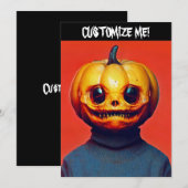 Jack-O-Lantern Halloween Party Kaart (Voorkant / Achterkant)