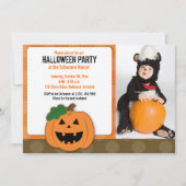 Jack O Lantern Halloween Party Photo Invitation Kaart (Voorkant)