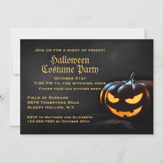 Jack-O-Lantern Halloween Party Uitnodiging (Voorkant)
