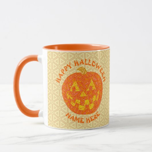 Jack O Lantern Halloween Pompoen Gepersonaliseerd Mok (Links)