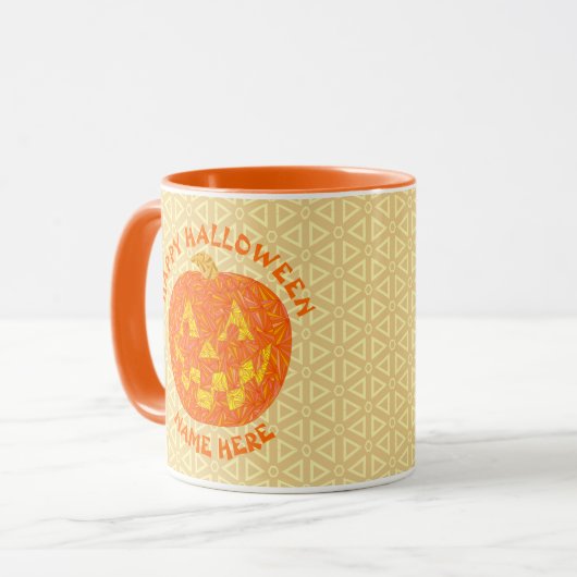 Jack O Lantern Halloween Pompoen Gepersonaliseerd Mok (Voorkant links)