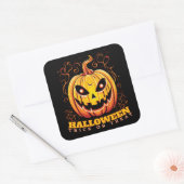 Jack-O-Lantern Halloween pompoen poster Vierkante Sticker (Envelop)