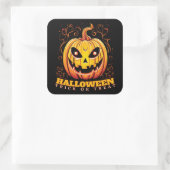 Jack-O-Lantern Halloween pompoen poster Vierkante Sticker (Tas)
